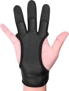 Seakcoik Genuine Leather Three Finger Archery Gloves 