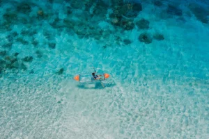 A girl kayaking in a clear kayak-Best clear kayak