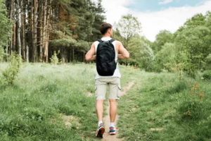 Man hiking in nature-Best hiking shorts