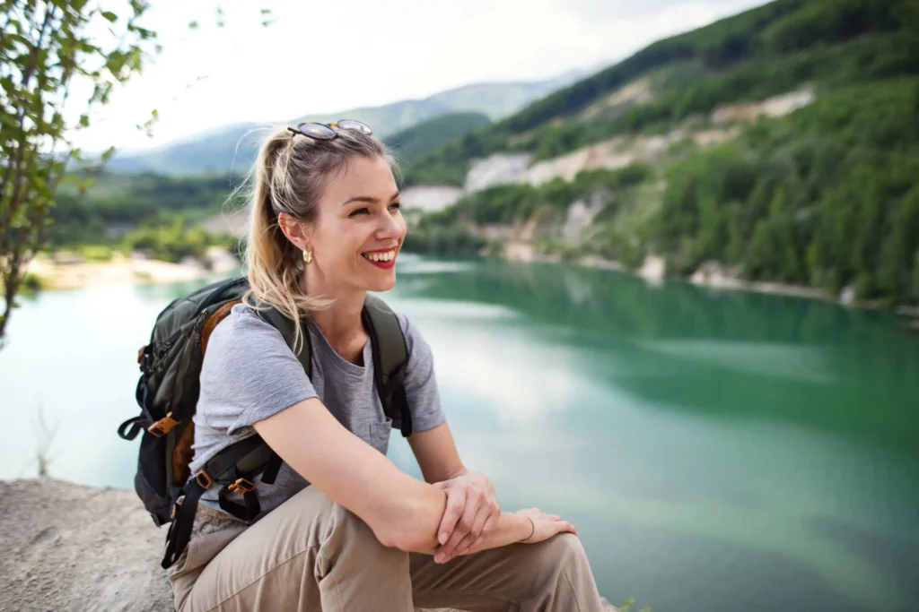 A woman wearing a hiking backpack-Best hiking backpack for women